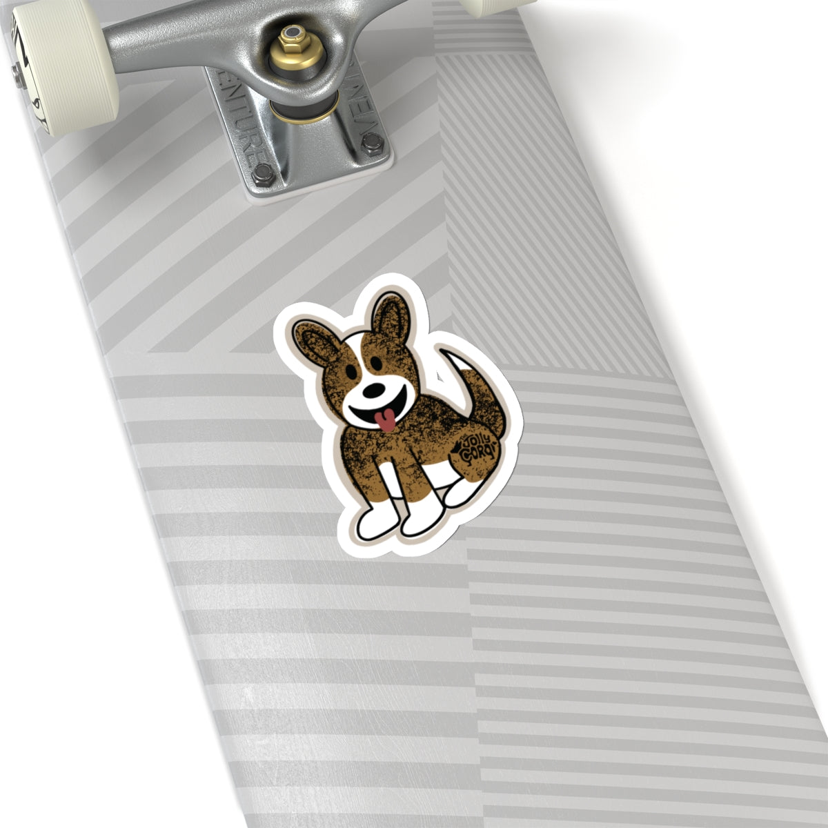 Brindle Corgi Full Tail - Vinyl Sticker - The Jolly Corgi