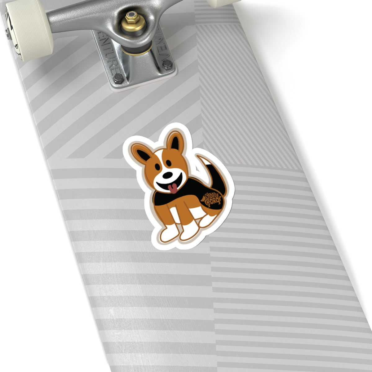 Red Headed Tri Corgi Full Tail - Vinyl Sticker - The Jolly Corgi
