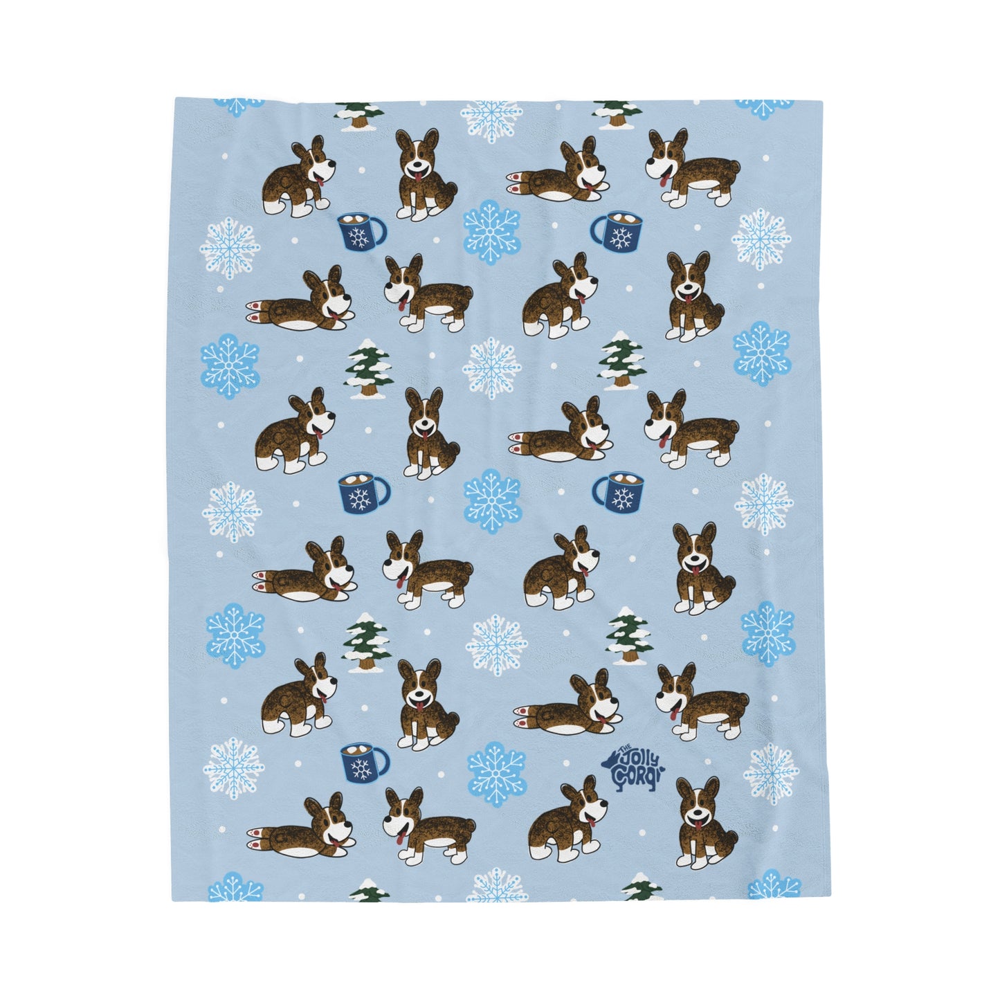Brindle Corgi Docked - Winter Velveteen Blanket - The Jolly Corgi
