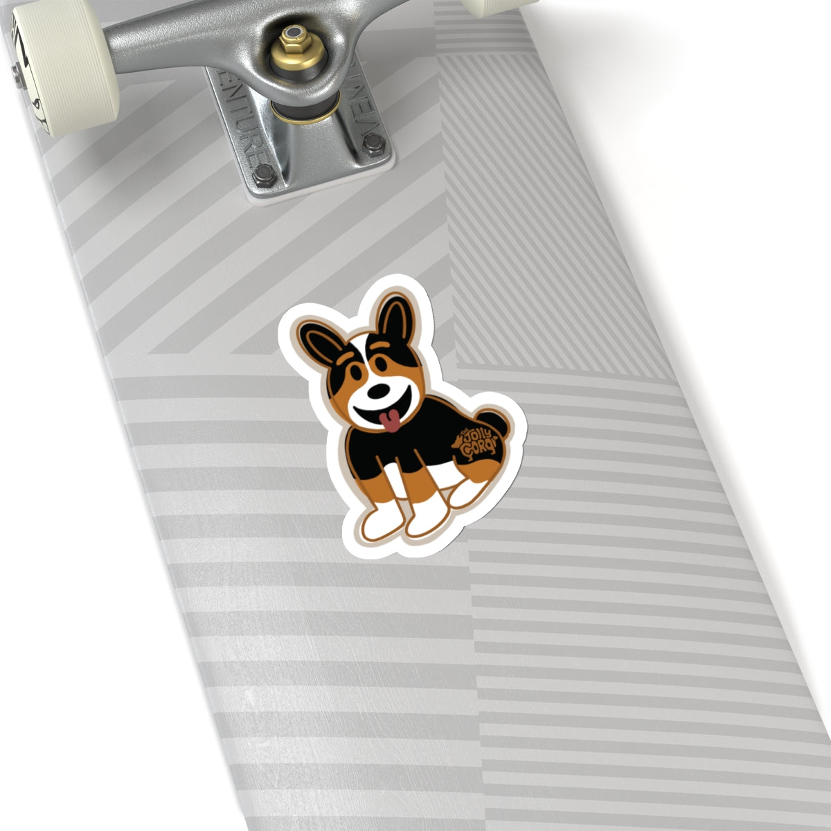 Black Headed Tri Corgi Docked Tail - Vinyl Sticker - The Jolly Corgi
