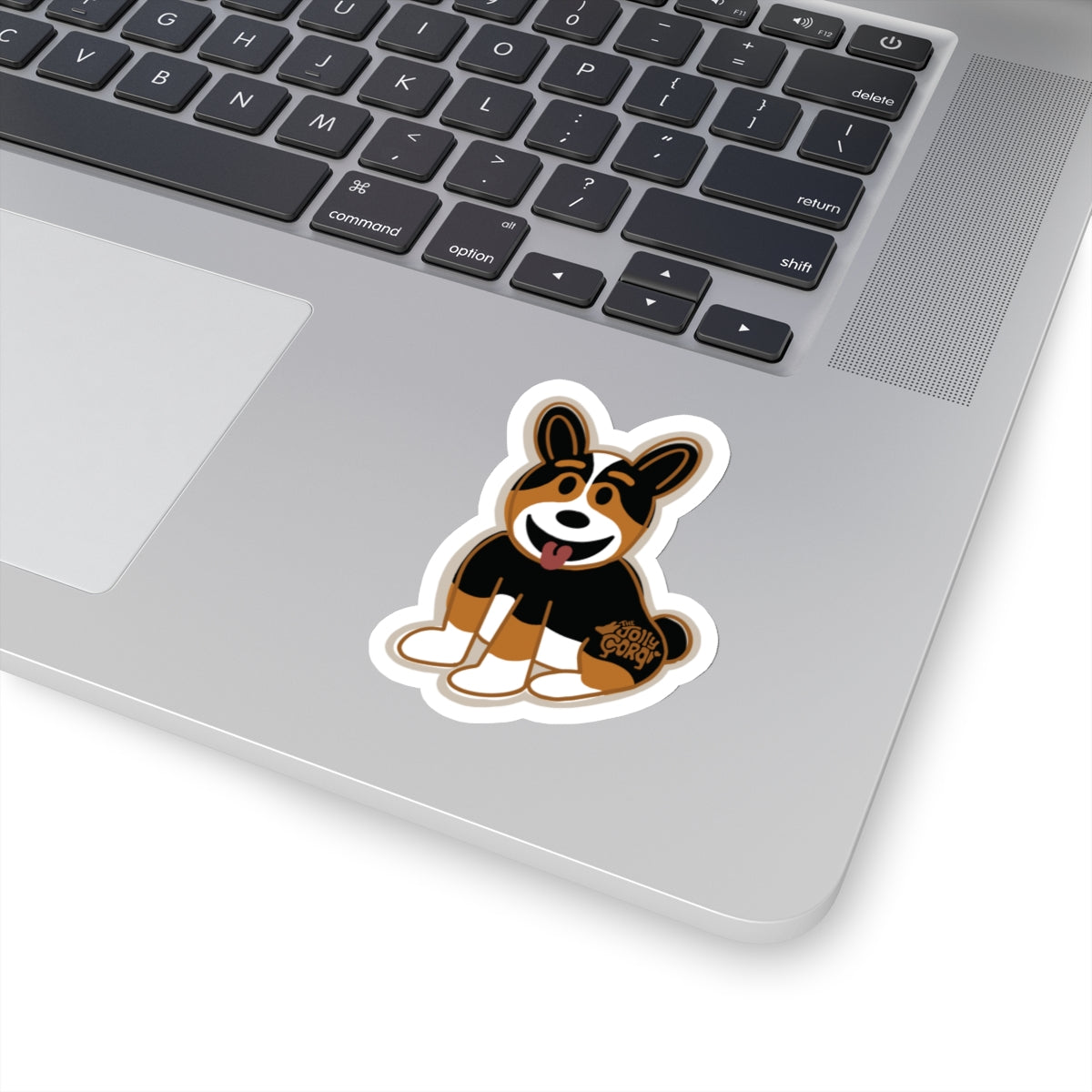 Black Headed Tri Corgi Docked Tail - Vinyl Sticker - The Jolly Corgi