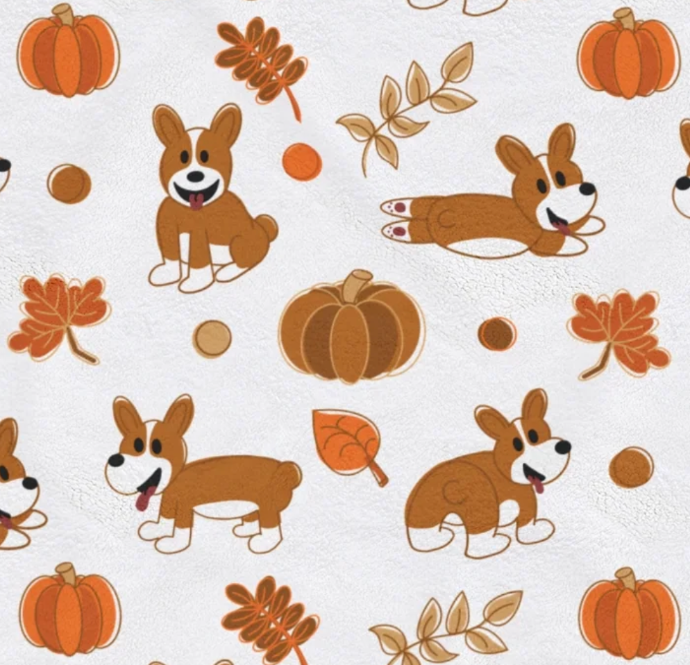 Red & White Corgi Autumn Blankets