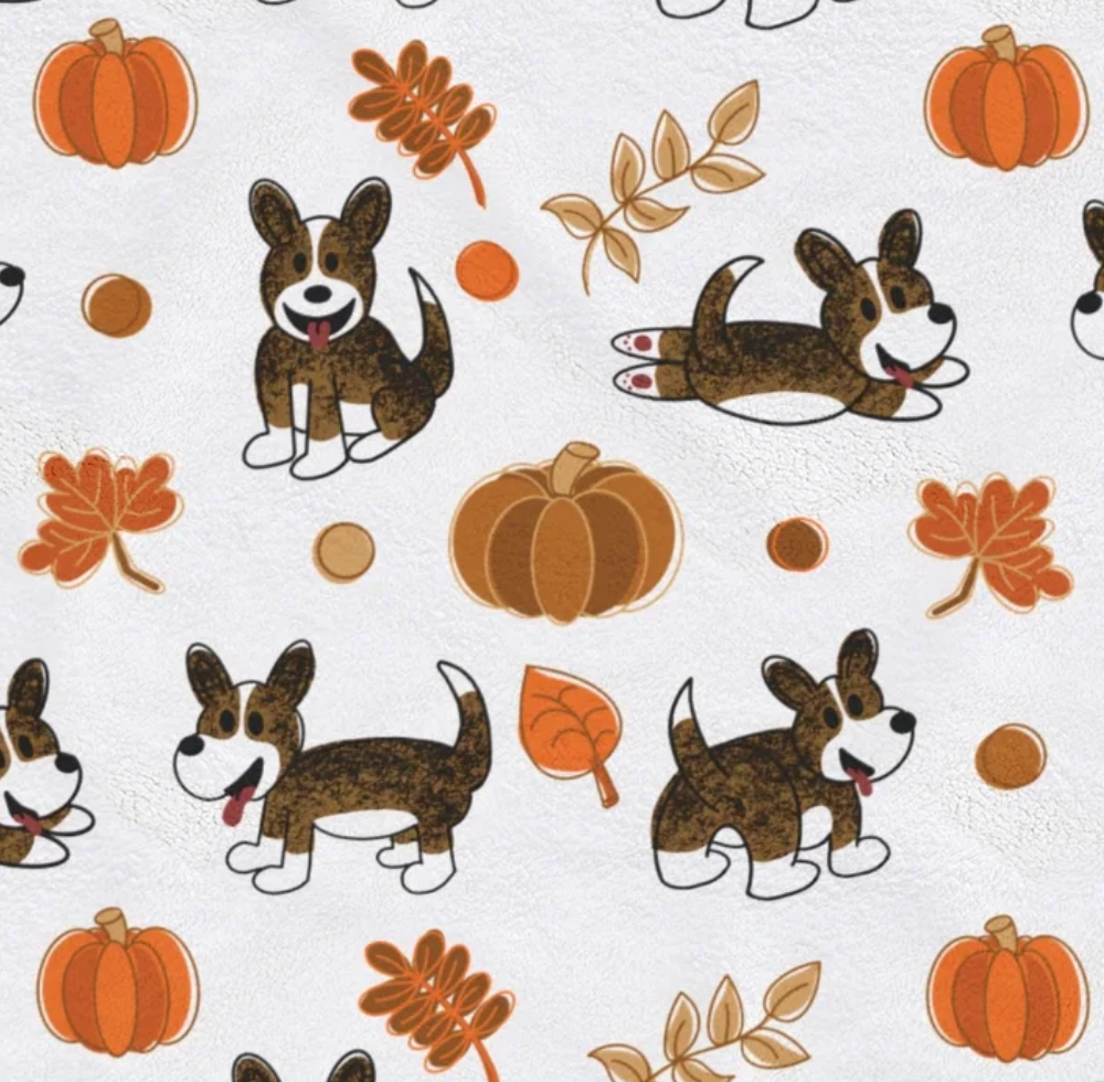 Brindle Corgi Autumn Blankets