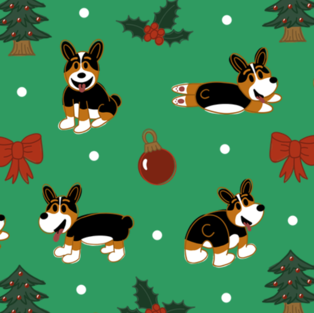 Black Headed Tri Corgi Christmas Blankets