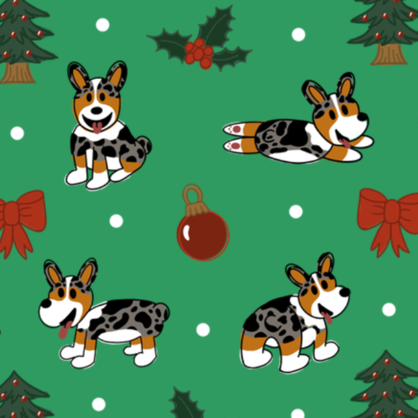 Merle Corgi Christmas Blankets