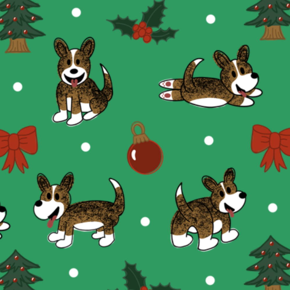 Brindle Corgi Christmas Blankets