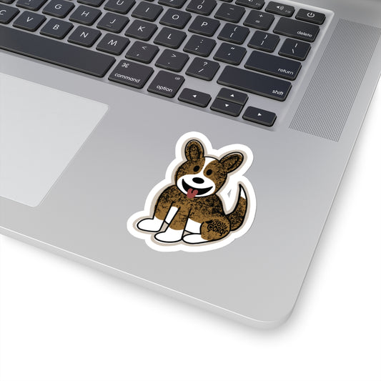 Brindle Corgi Full Tail - Vinyl Sticker - The Jolly Corgi