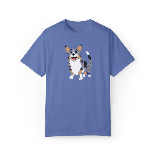 Merle Corgi With Tail - Comfort Colors Shirt - The Jolly Corgi