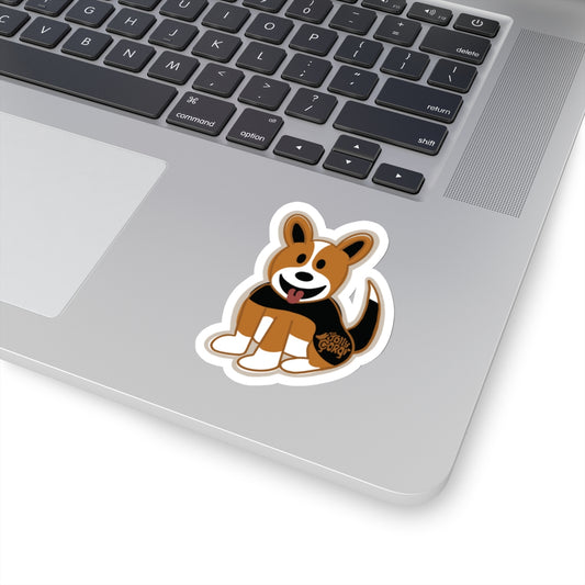 Red Headed Tri Corgi Full Tail - Vinyl Sticker - The Jolly Corgi