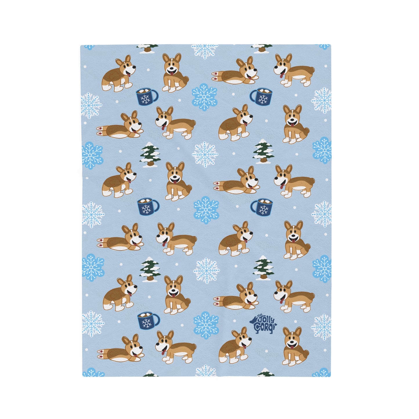 Sable Corgi Docked - Winter Velveteen Blanket - The Jolly Corgi