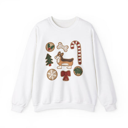 Sable Corgi Docked - Christmas Cookie Crewneck Sweatshirt - The Jolly Corgi