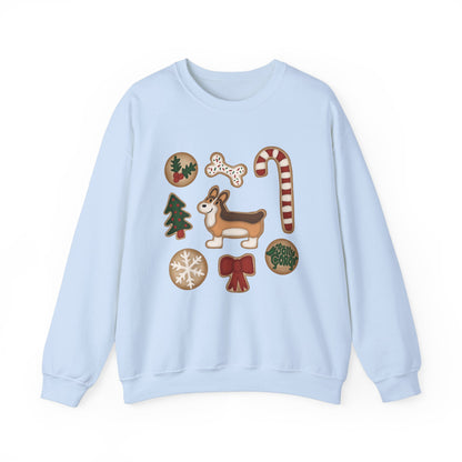 Sable Corgi Docked - Christmas Cookie Crewneck Sweatshirt - The Jolly Corgi