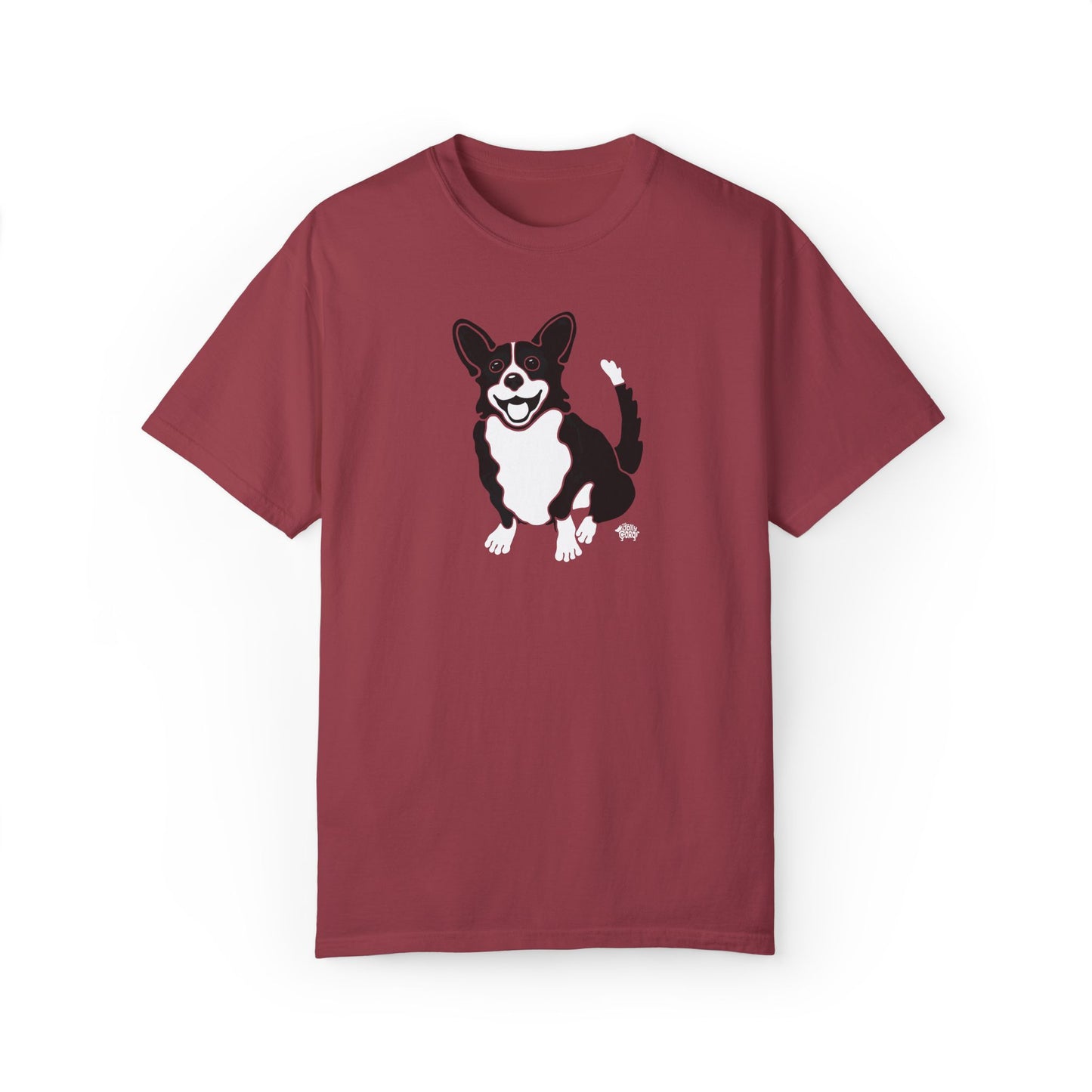 Black Corgi With Tail - Comfort Colors Shirt - The Jolly Corgi