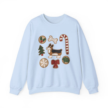 Red Headed Tri Corgi Docked - Christmas Cookie Crewneck Sweatshirt - The Jolly Corgi