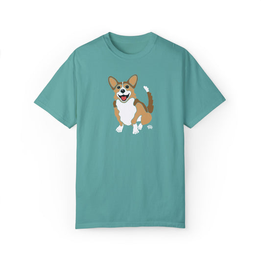 Sable Corgi With Tail - Comfort Colors Shirt - The Jolly Corgi