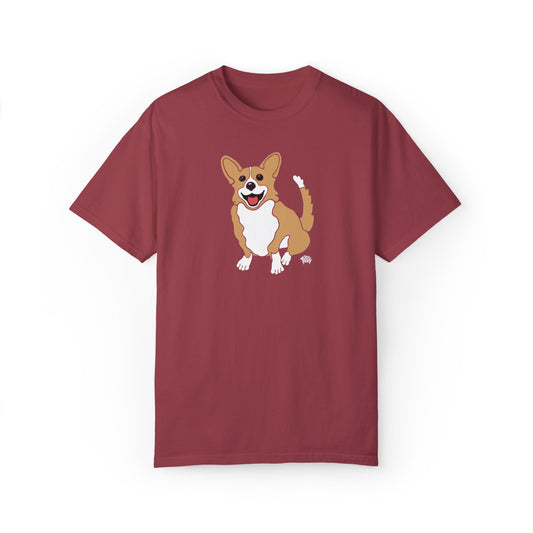 Fawn Corgi With Tail - Comfort Colors Shirt - The Jolly Corgi