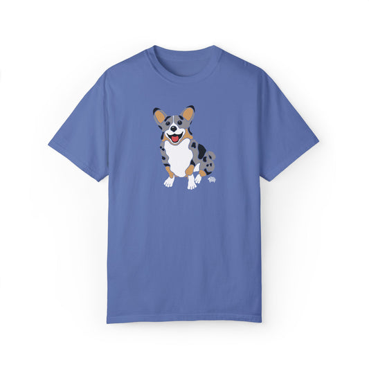 Merle Corgi Docked - Comfort Colors Shirt - The Jolly Corgi