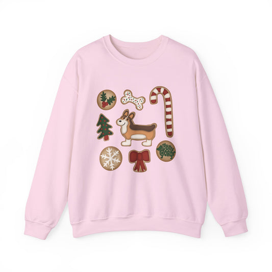 Sable Corgi Docked - Christmas Cookie Crewneck Sweatshirt - The Jolly Corgi