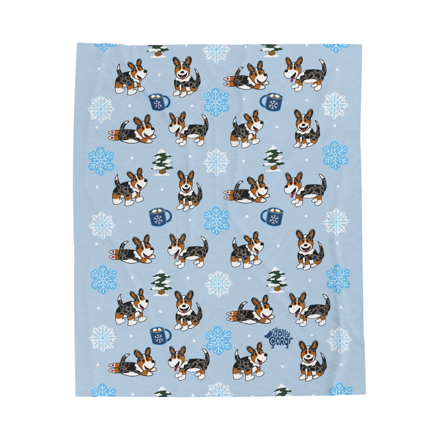 Merle Corgi Full Tail - Winter Velveteen Blanket - The Jolly Corgi