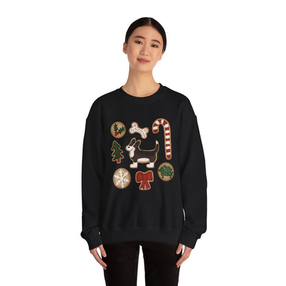 Brindle Corgi Full Tail - Christmas Cookie Crewneck Sweatshirt - The Jolly Corgi