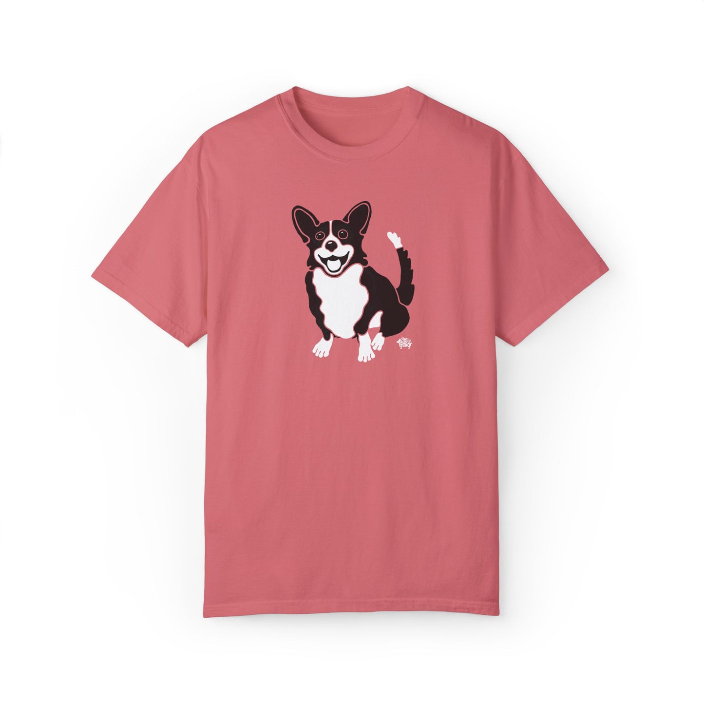 Black Corgi With Tail - Comfort Colors Shirt - The Jolly Corgi