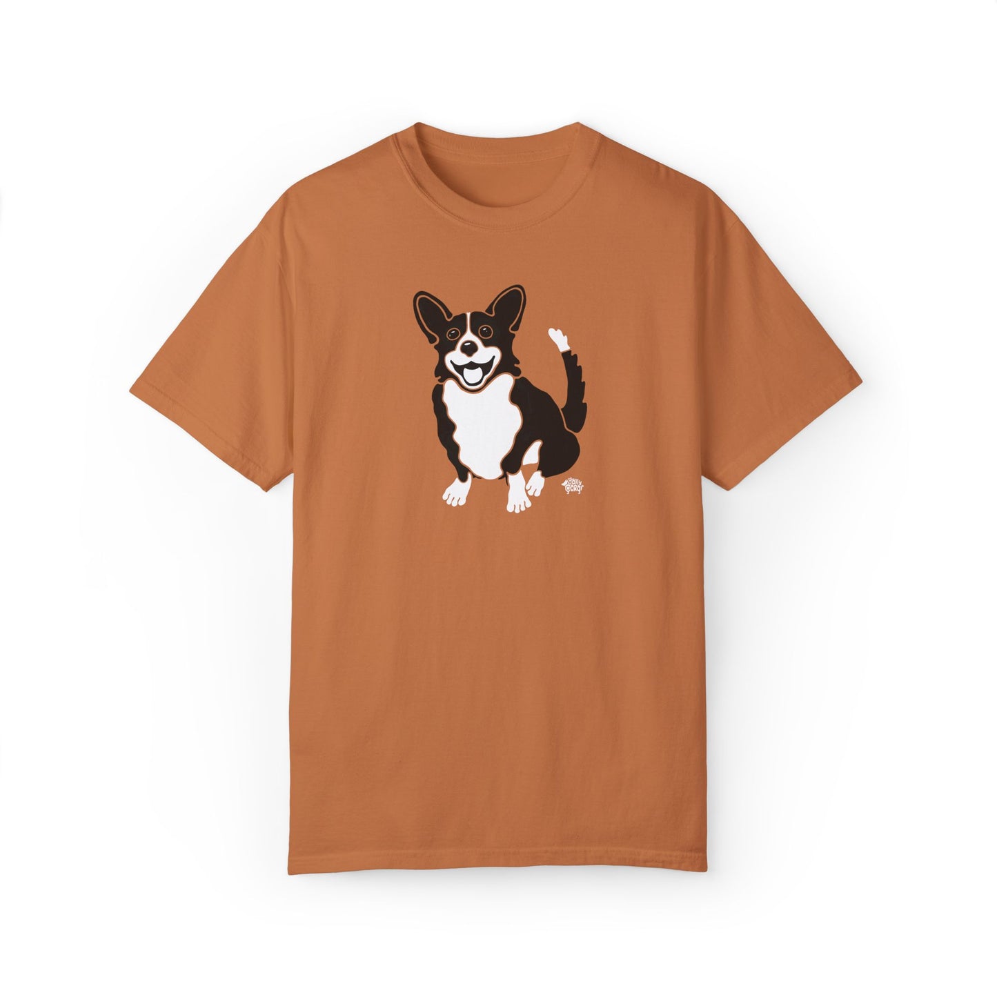 Black Corgi With Tail - Comfort Colors Shirt - The Jolly Corgi