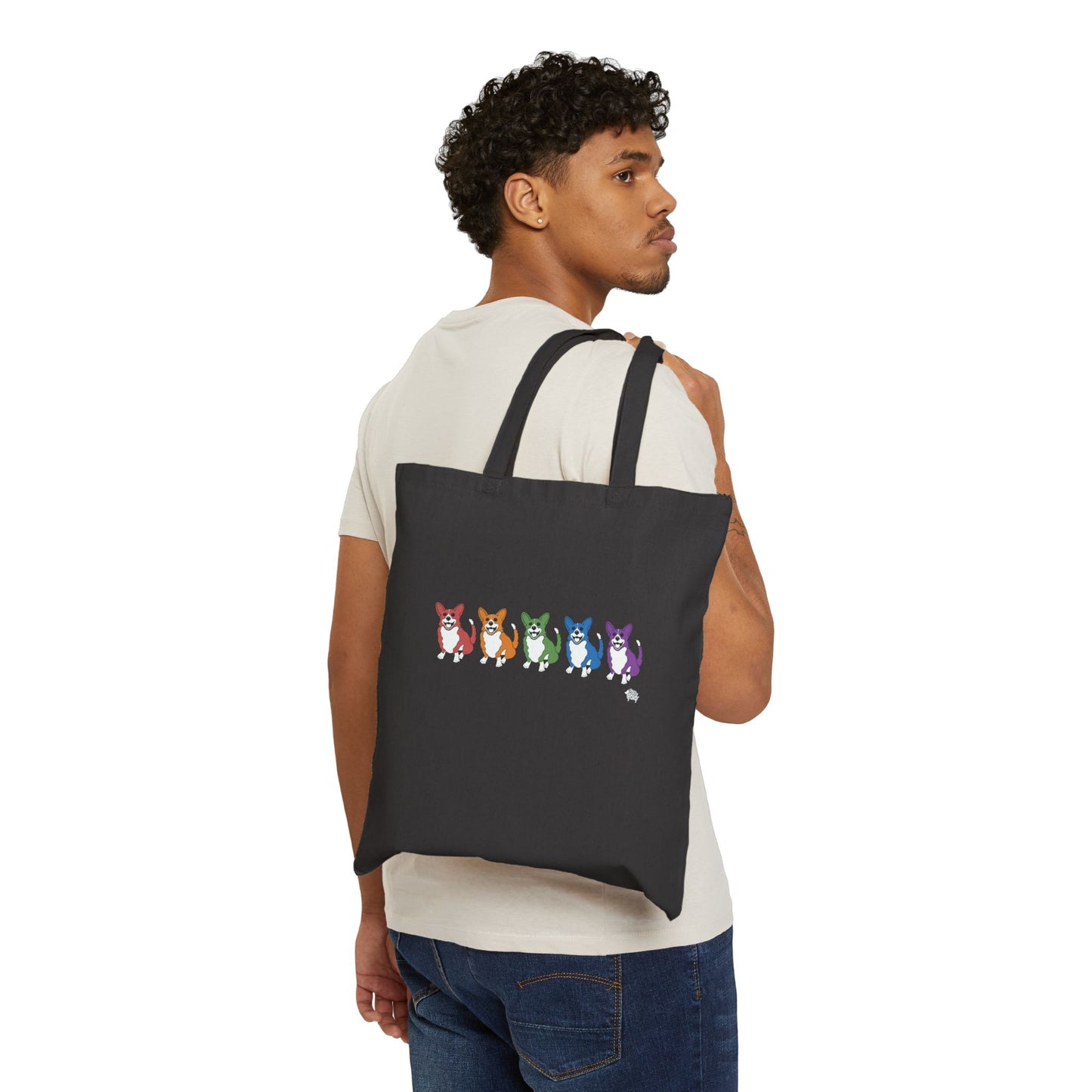 Rainbow Corgi With Tail - Tote Bag - The Jolly Corgi