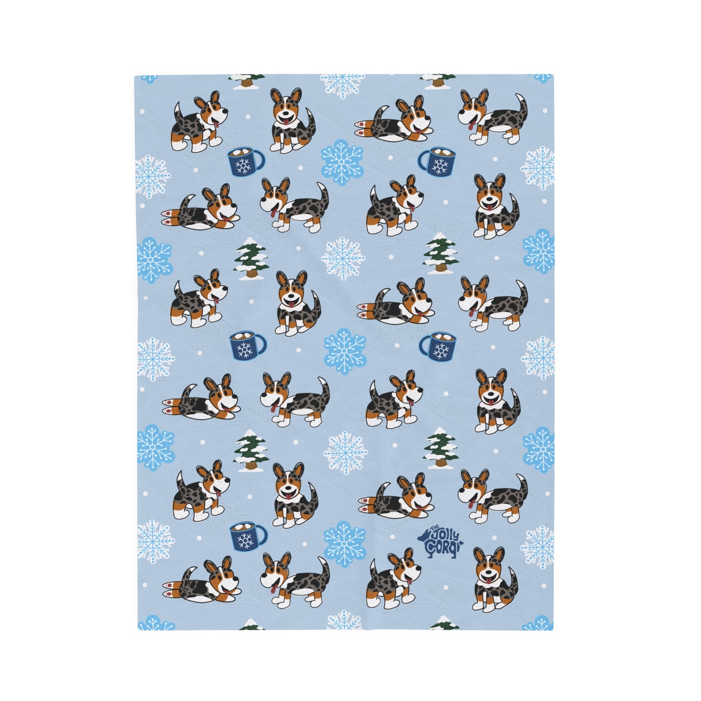 Merle Corgi Full Tail - Winter Velveteen Blanket - The Jolly Corgi