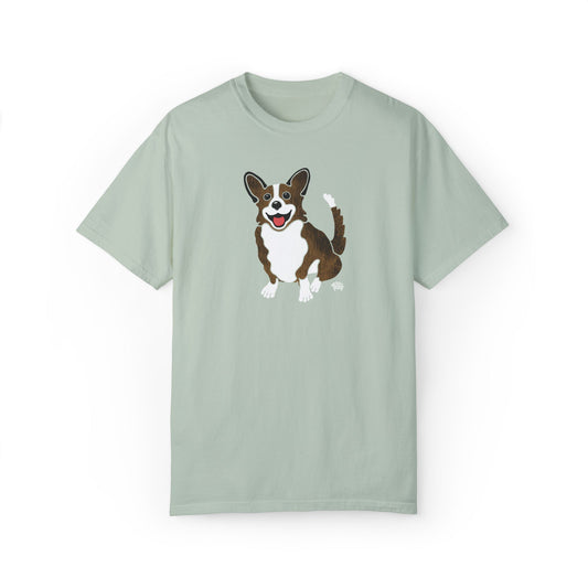 Brindle Corgi With Tail - Comfort Colors Shirt - The Jolly Corgi