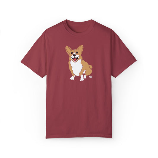 Fawn Corgi Docked - Comfort Colors Shirt - The Jolly Corgi