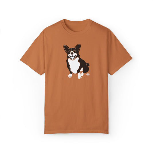 Black Corgi Docked - Comfort Colors Shirt - The Jolly Corgi