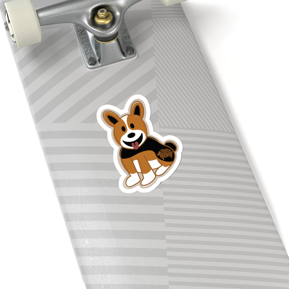 Red Headed Tri Corgi Docked Tail - Vinyl Sticker - The Jolly Corgi