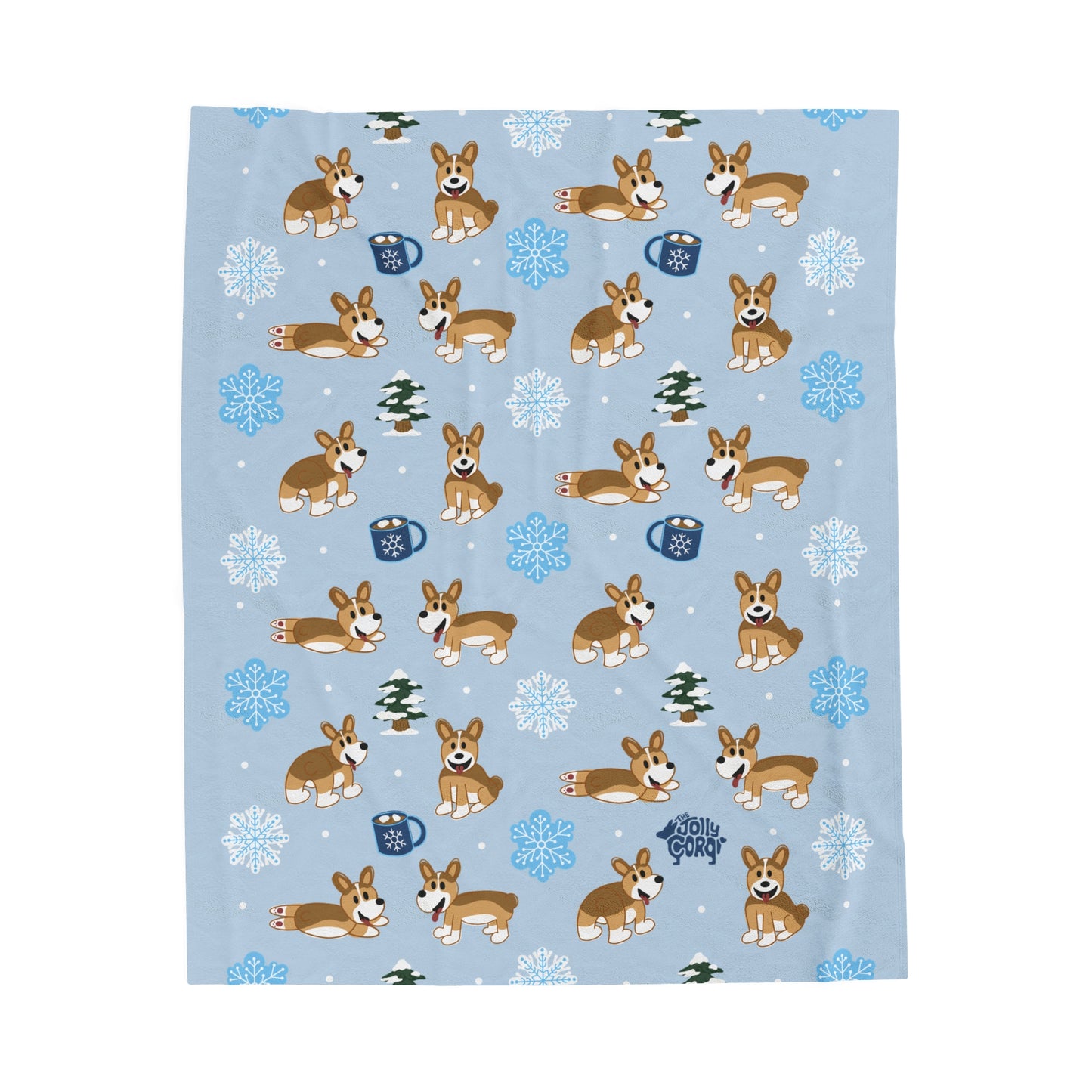 Sable Corgi Docked - Winter Velveteen Blanket - The Jolly Corgi